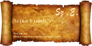 Szika Elemér névjegykártya